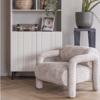 Woood Lenny fauteuil grove textuur velvet