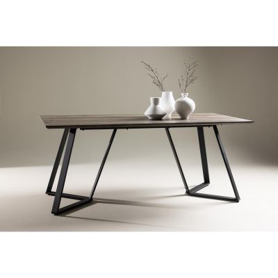 Svea Mako rechthoekige eettafel - 180 x 90 cm - donkerbruin/zwart