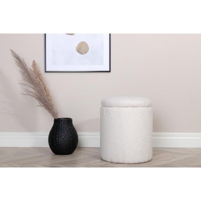 Svea Zara poef - teddy - wit