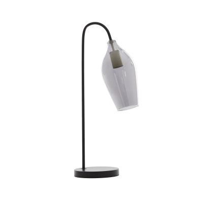 Light & Living Lukaro tafellamp 35x20x51,5 cm - glas smoke+mat zwart