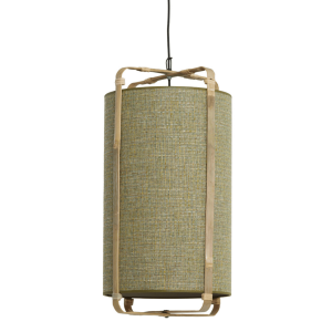 Light & Living Sendai hanglamp Ø27x56 cm - groen/bamboo