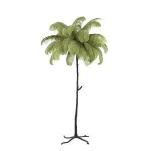 Light & Living Feather vloerlamp - zwart/olijfgroen