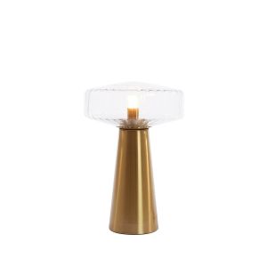 Light & Living Pleat tafellamp Ø30x45 cm - glas helder/goud