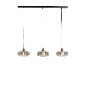 Light & Living Solna hanglamp 3L - antiek brons/smoke glas