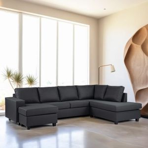 Vurna Nola 3-zits hoekbank rechts stof - antraciet