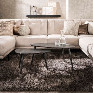 Fraaai Connie salontafel set van 2 peer vorm - zwart/bruin