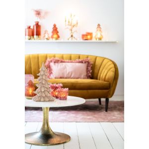 Light & Living Rickerd salontafel Ø76x36 cm - wit marmer+antiek brons