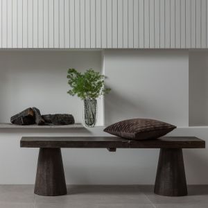 Woood Clyde bankje hout - donkerbruin