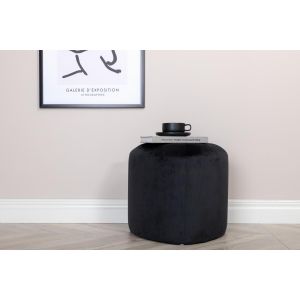 Svea Troy poef - velvet - zwart