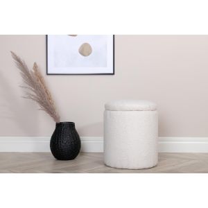Svea Zara poef - teddy - wit
