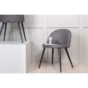 Svea Zako eetkamerstoel - ruitpatroon - grijs