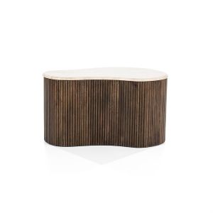 Eleonora Organische salontafel Mari - 70x47x38 cm - Mango hout & travertin