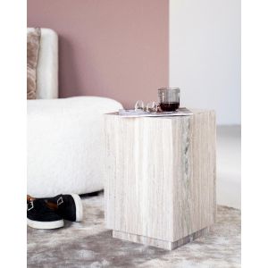 Eleonora Vierkante bijzettafel Vince - marmer - 30,5x30,5 cm