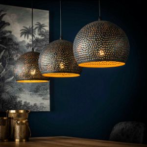 Fraaai Hades hanglamp zwart/bruin 3L