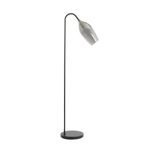 Light & Living Lukaro vloerlamp 67x30,5x160 cm - glas smoke/mat zwart