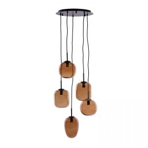 Light & Living Mezza hanglamp 5L E14 Ø45x23 cm - glas bruin