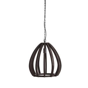 Light & Living Barsia hanglamp Ø40x42 cm - hout donkerbruin
