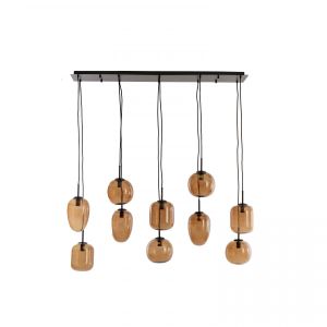 Light & Living Mezza hanglamp 10L E14 120x18x23 cm - glas bruin