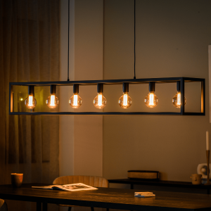 Jolijn hanglamp zwart staal 7L van het woonmerk Vurna