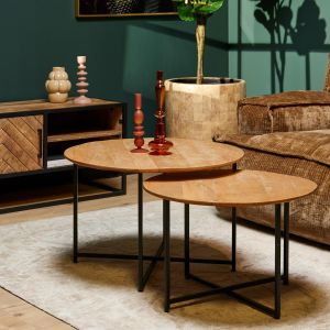 Starfurn Ronde salontafels Arlington - set van 2 - naturel