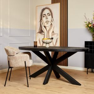 Starfurn Eettafel Denver 180 cm ovaal - zwart